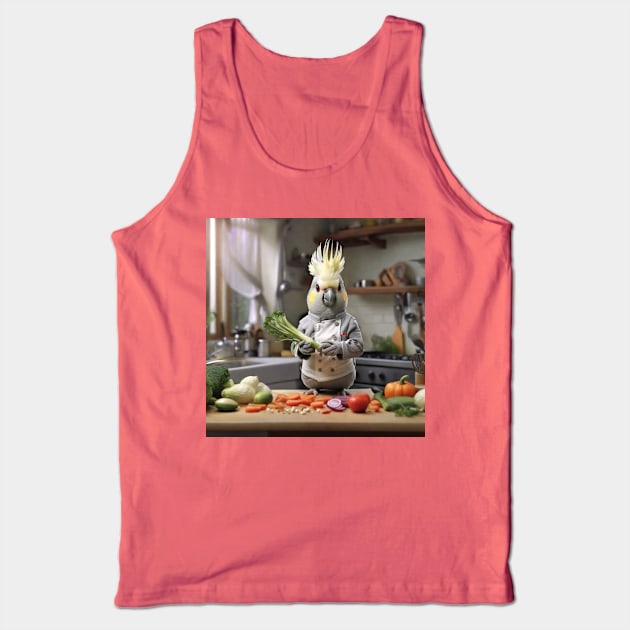 Cockatiel calopsitte cooking kitchen Tank Top by T-Shirts Univers 